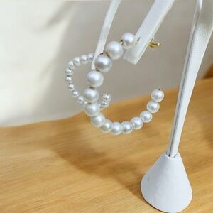 Elegant Pearl Hoop Earrings